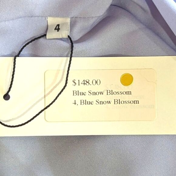 Aulala Design Blue Snow Blossom Floral Print Midi Dress Short Sleeve Size 4 NWT - Picture 7 of 7